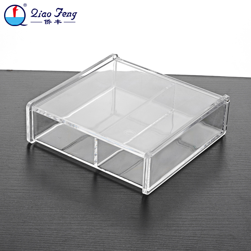 Qiaofeng Transparent Crystal Storage Box for Skin Care Products Remote Control Storage Desktop Organization Box SF-1027. details Picture