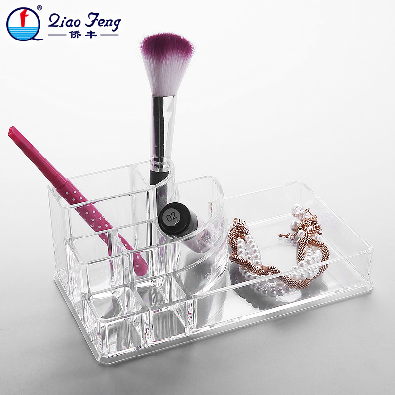 侨丰亚克力收纳盒透明水晶多格化妆品收纳盒1036