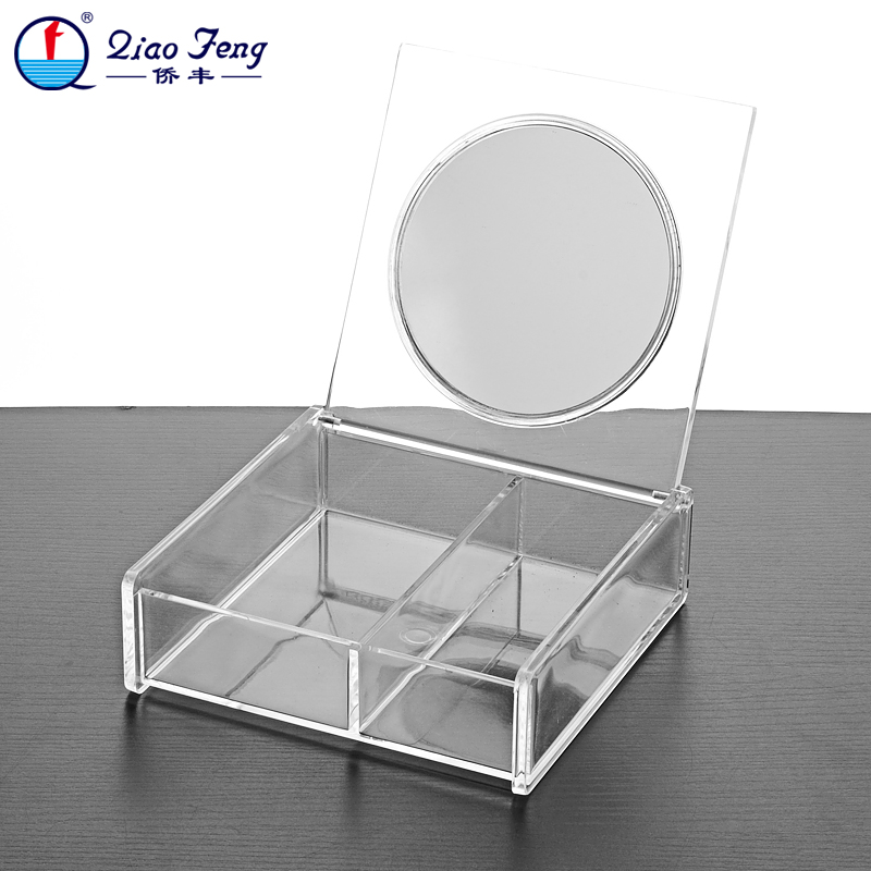 Qiaofeng Transparent Crystal Storage Box, skincare product Storage Desktop Organization Box SF-1027B.." Specification image