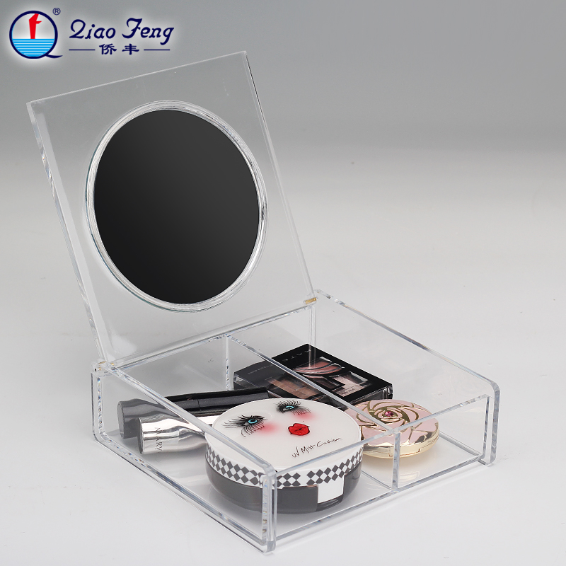 Qiaofeng Transparent Crystal Storage Box, skincare product Storage Desktop Organization Box SF-1027B.."