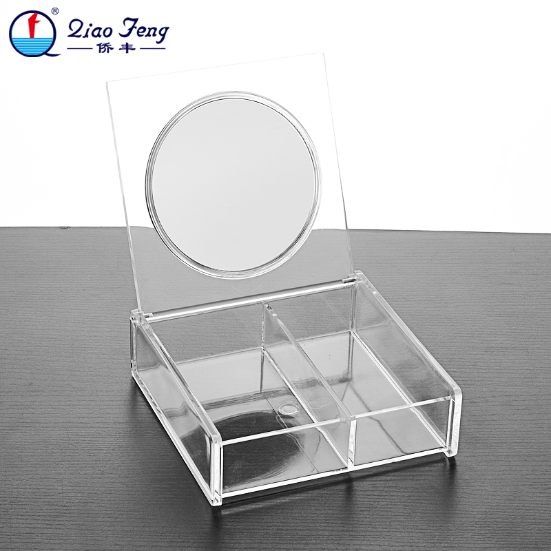 Qiaofeng Transparent Crystal Storage Box, skincare product Storage Desktop Organization Box SF-1027B.." Application Scenario