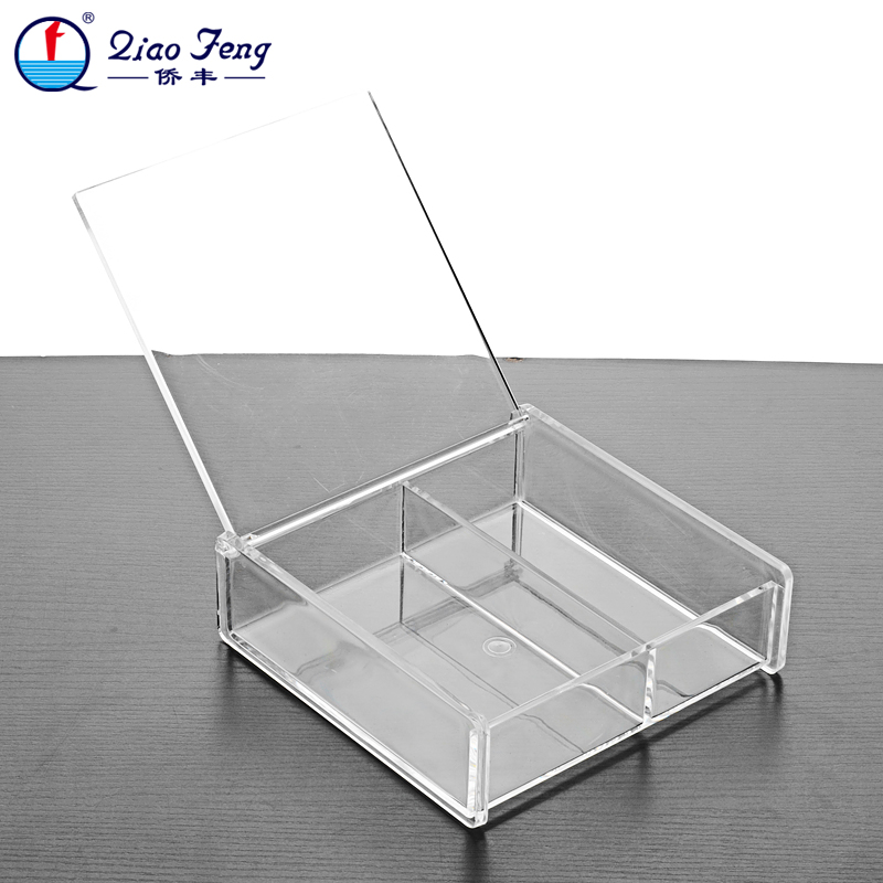 Qiaofeng Transparent Crystal Storage Box for Skin Care Products Remote Control Storage Desktop Organization Box SF-1027. Specification image