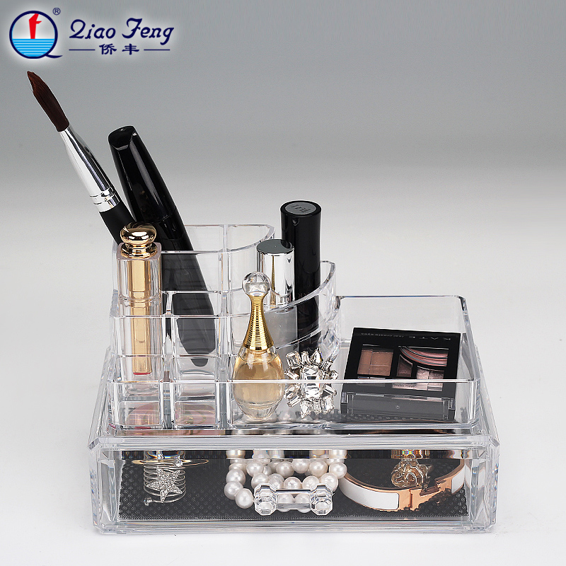 Qiaofeng Korean Colorful Transparent Crystal Cosmetics Storage Box and Jewelry Organization Box with Drawers 1061.