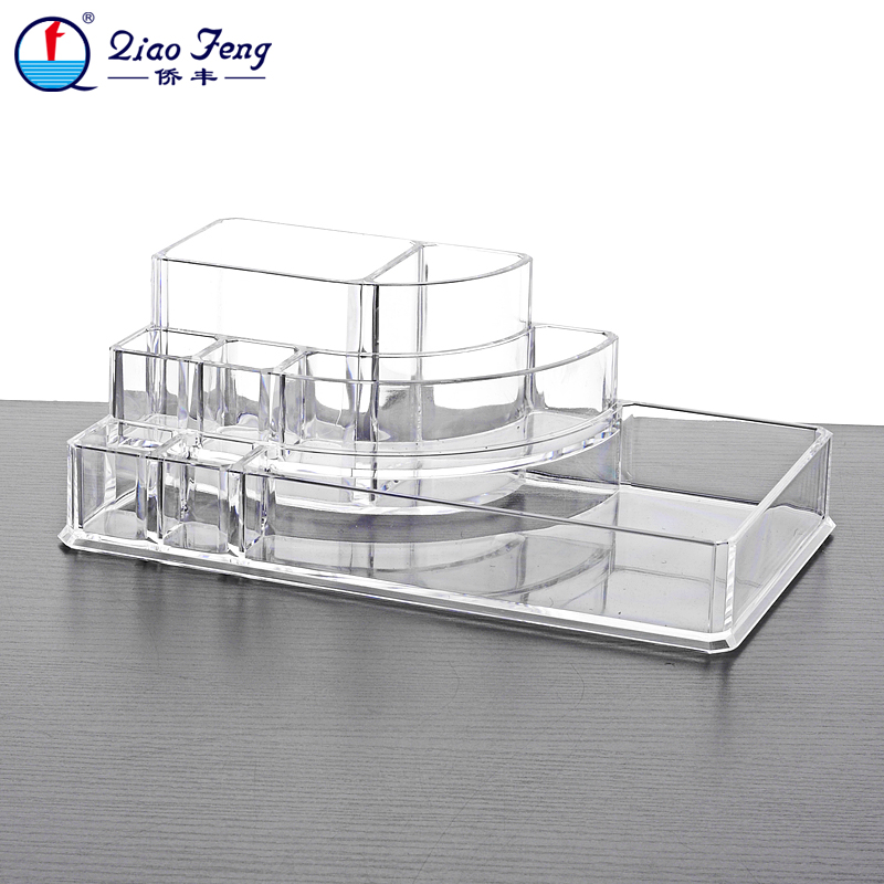 Qiaofeng Crystal Transparent Multi-compartment multi-functional Storage Box, Desktop storage box, Cosmetic Box SF-1118. details Picture