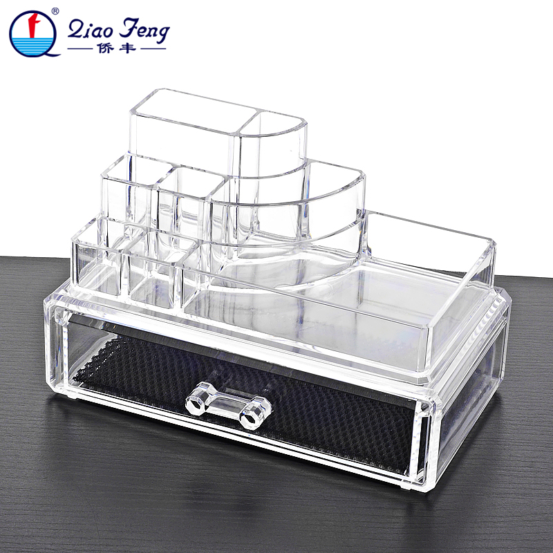Qiaofeng Korean Colorful Transparent Crystal Cosmetics Storage Box and Jewelry Organization Box with Drawers 1061. Specification image
