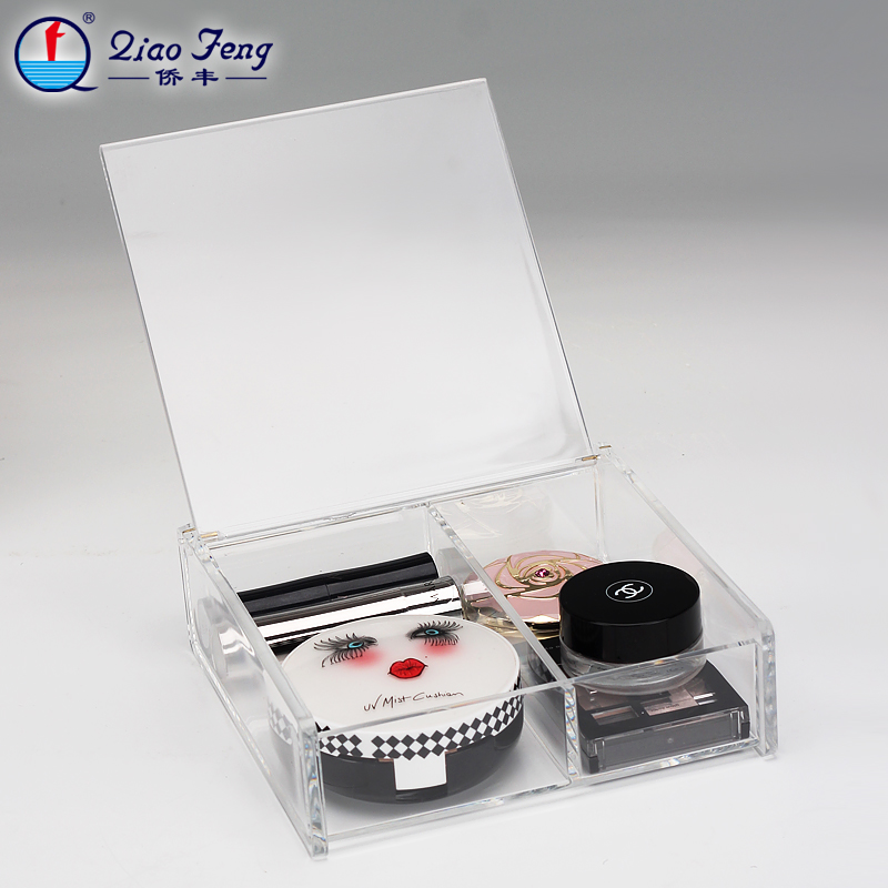 Qiaofeng Transparent Crystal Storage Box for Skin Care Products Remote Control Storage Desktop Organization Box SF-1027.