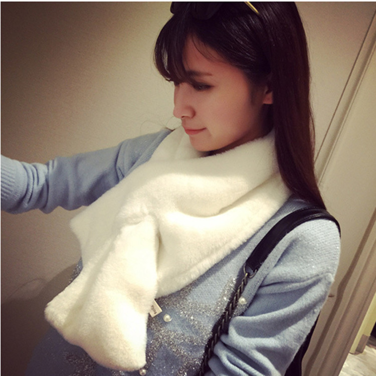 Foreign Trade New Fur Female Korean Version Of Temperament Socialite Cross Thickened Warm Imitation Fur Fur Bib Scarf