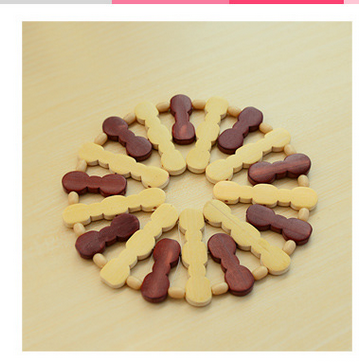 Bamboo Placemat Insulated Placemat Table Mat Square/Round Bowl Mat Coaster 0.07 details Picture