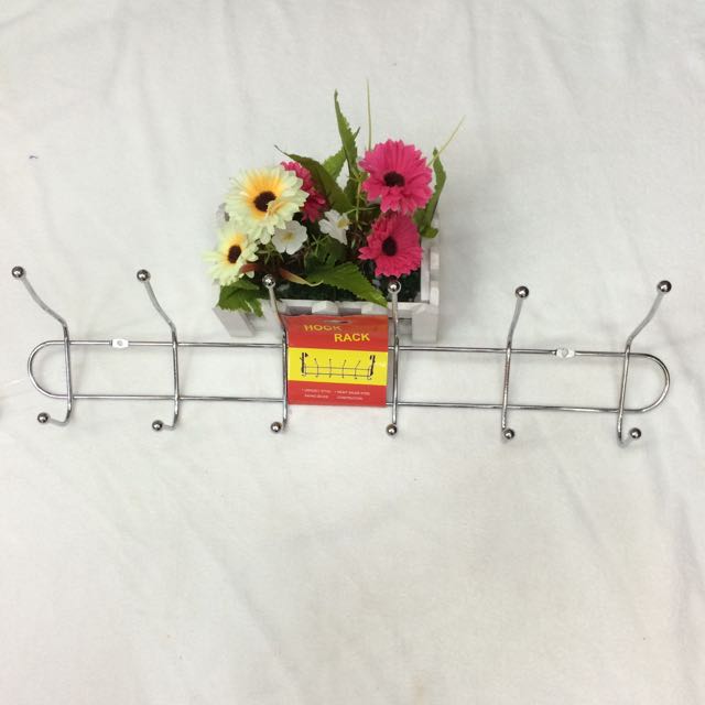 6 Hook coat hook stainless steel coat hook Kitchen bathroom towel bathroom hook row hook wall hanging wall