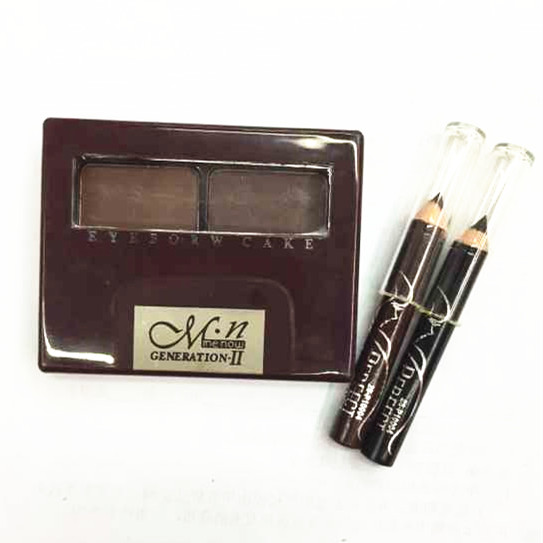 E12002 eyebrow powder MN thrush eyebrow paste eyebrow powder two-color eyebrow powder to send two eyebrow pens wholesale