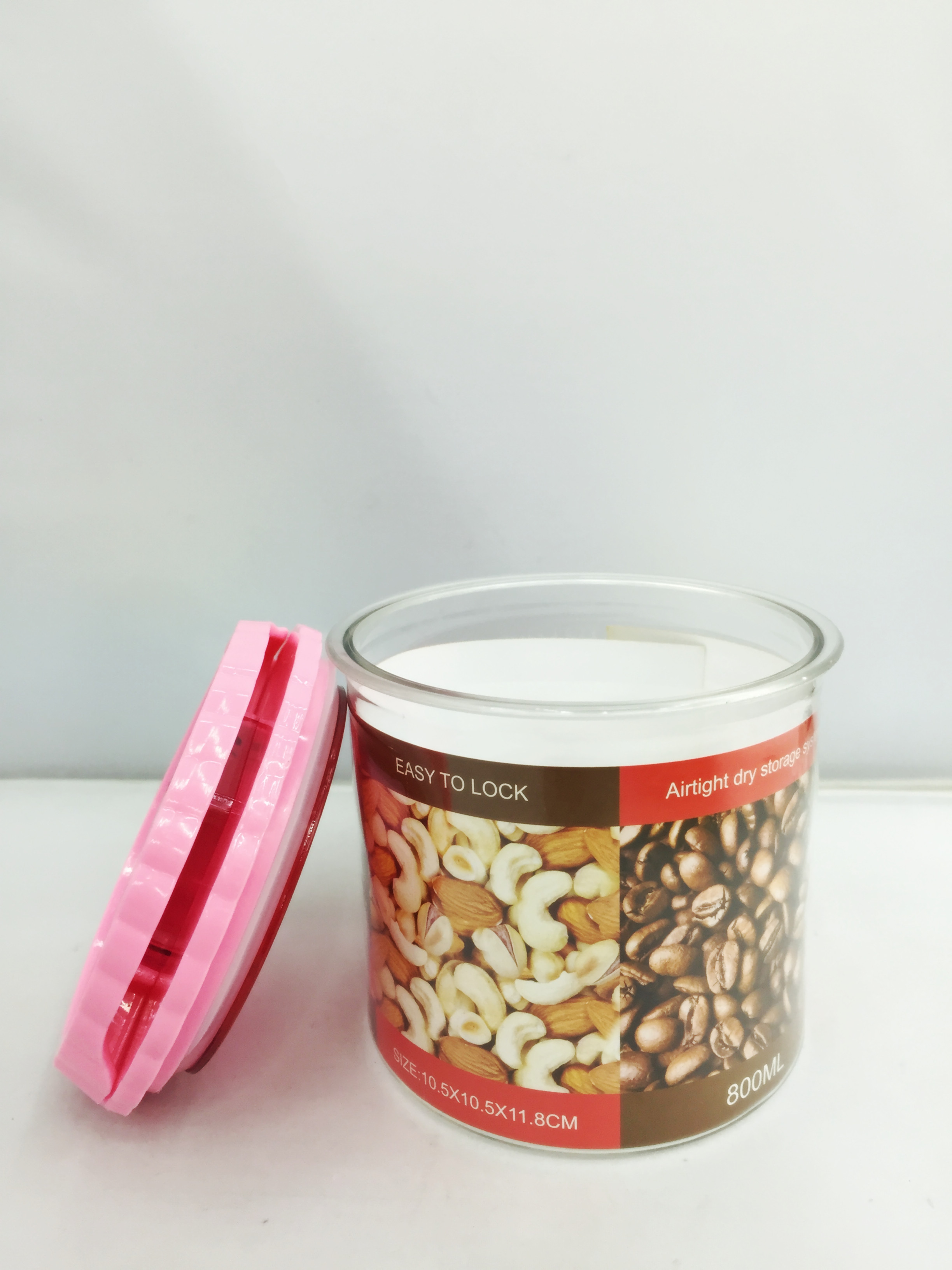 New Sealed Jar Plastic Easy Button Jar Candy Storage Jar 800Ml 13-1537