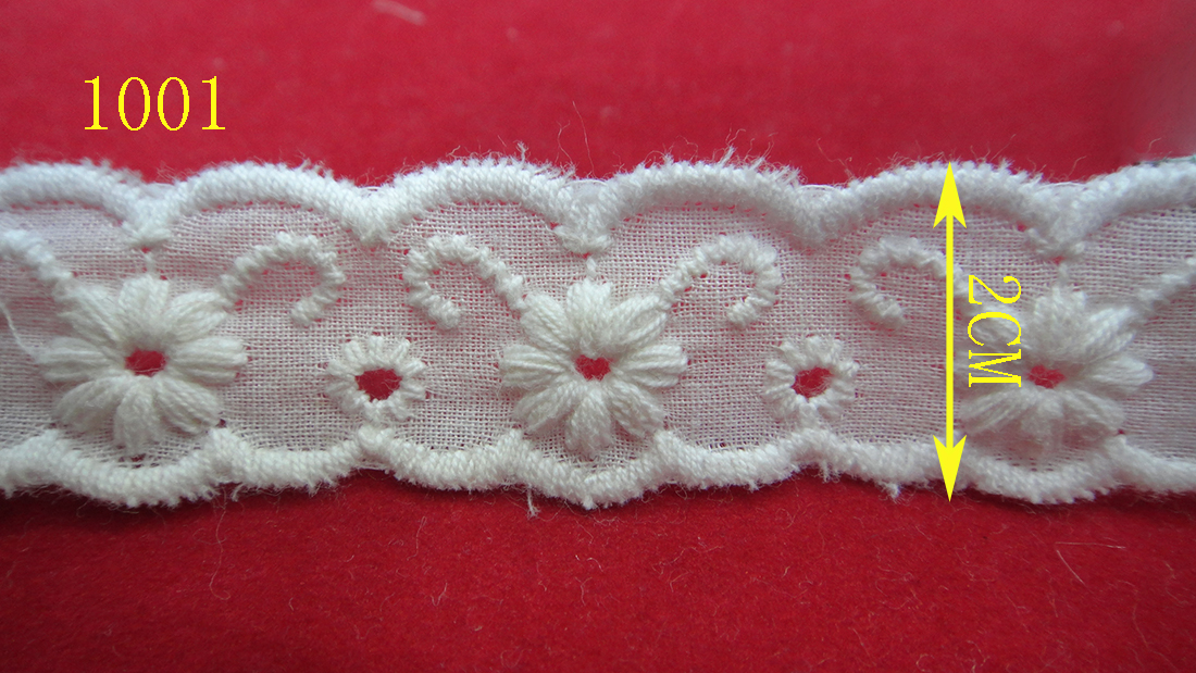 DIY handcrafted cotton fabric clothing and home textiles with pure cotton embroidery lace