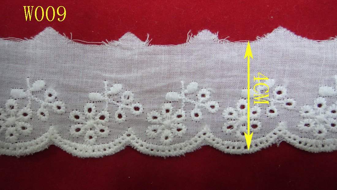 DIY handcrafted cotton fabric clothing and home textiles with pure cotton embroidery lace