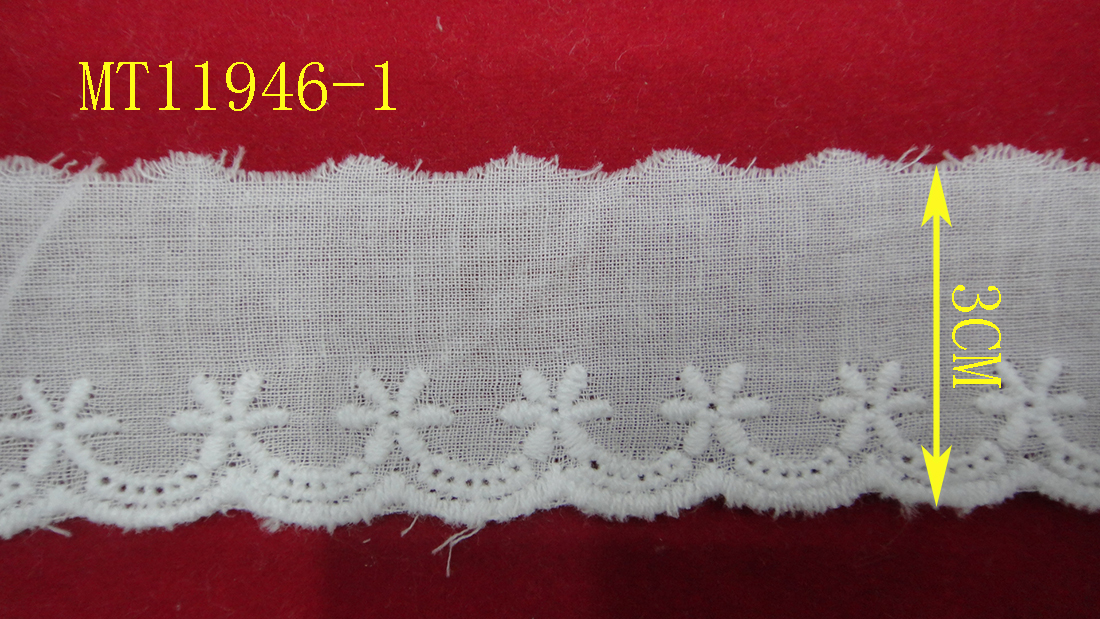 DIY handcrafted cotton fabric clothing and home textiles with pure cotton embroidery lace