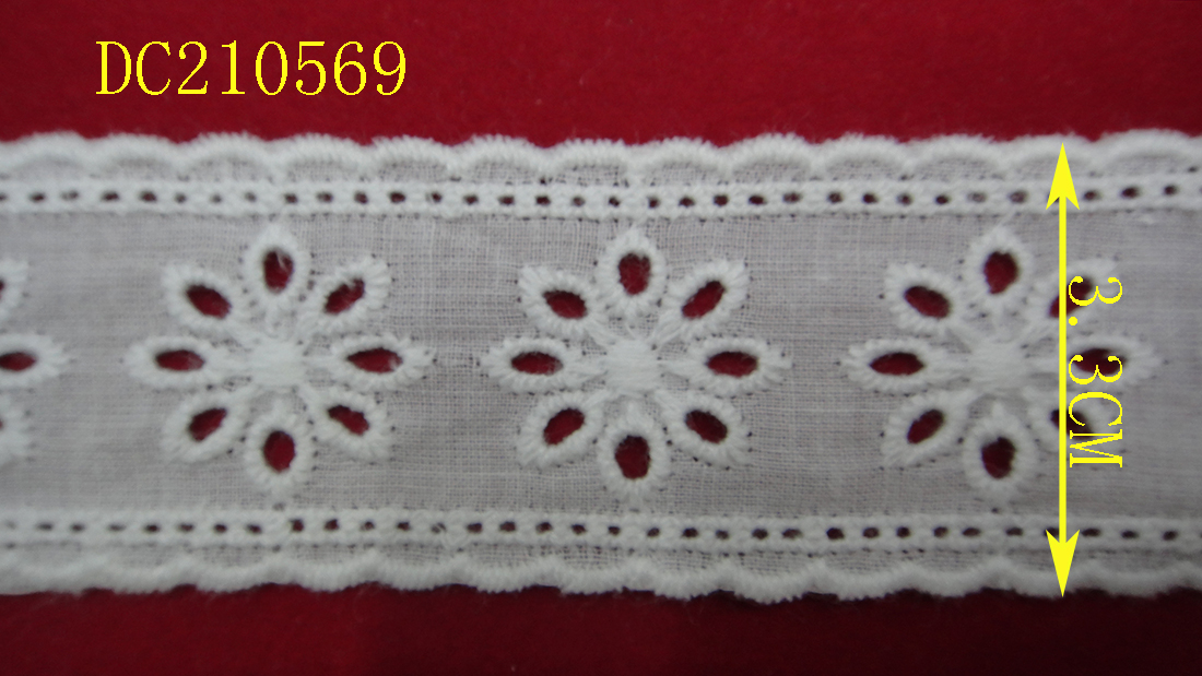 DIY handcrafted cotton fabric clothing and home textiles with pure cotton embroidery lace