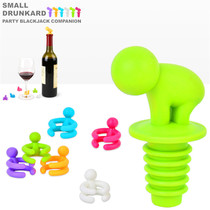 RB235 Little Drunk set small man silicone bottle stopper wine glass identifier