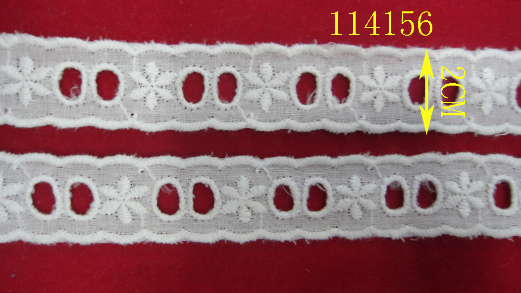DIY handcrafted cotton fabric clothing and home textiles with pure cotton embroidery lace details Picture