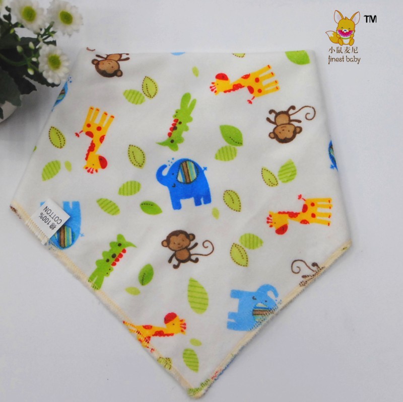 Baby saliva towel pure cotton double button baby triangle towel autumn and winter children bib bib
