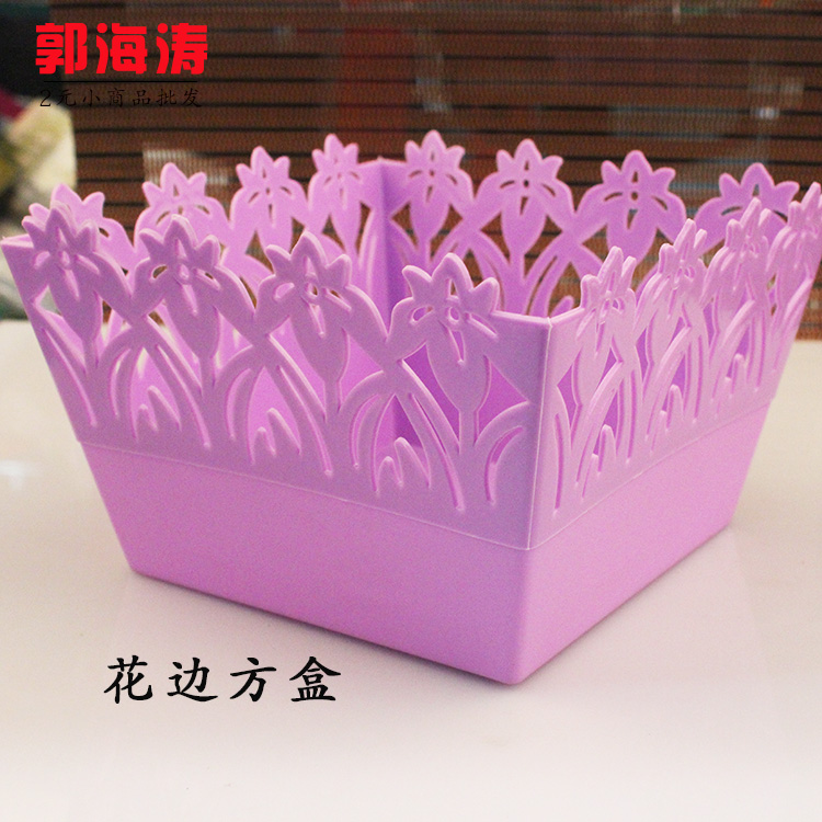 1899彩色收纳筐 垃圾收集框 废纸篓厂家批发