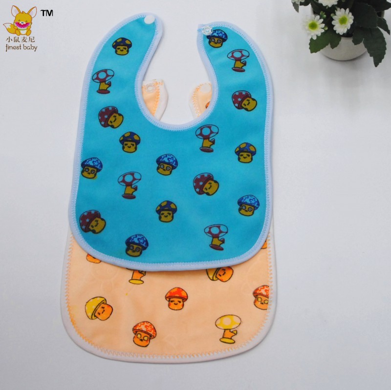 New super soft velvet button bib baby/bib baby food bib saliva towel waterproof