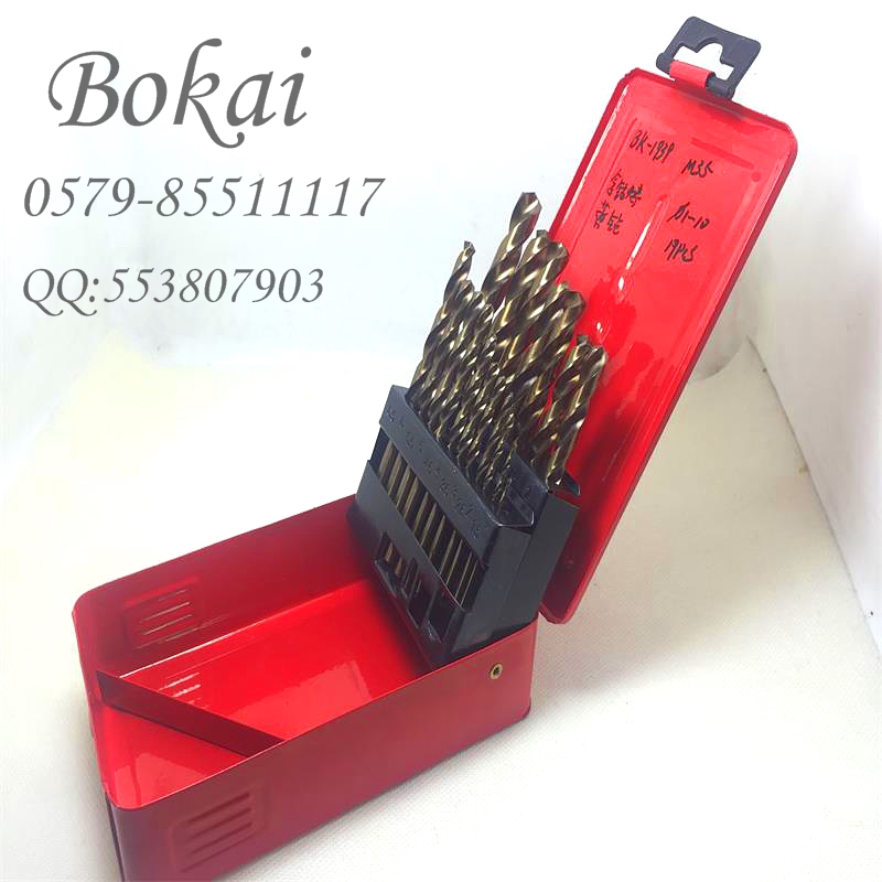 M35 straight shank twist drill with cobalt 19PCS stainless steel drill bits