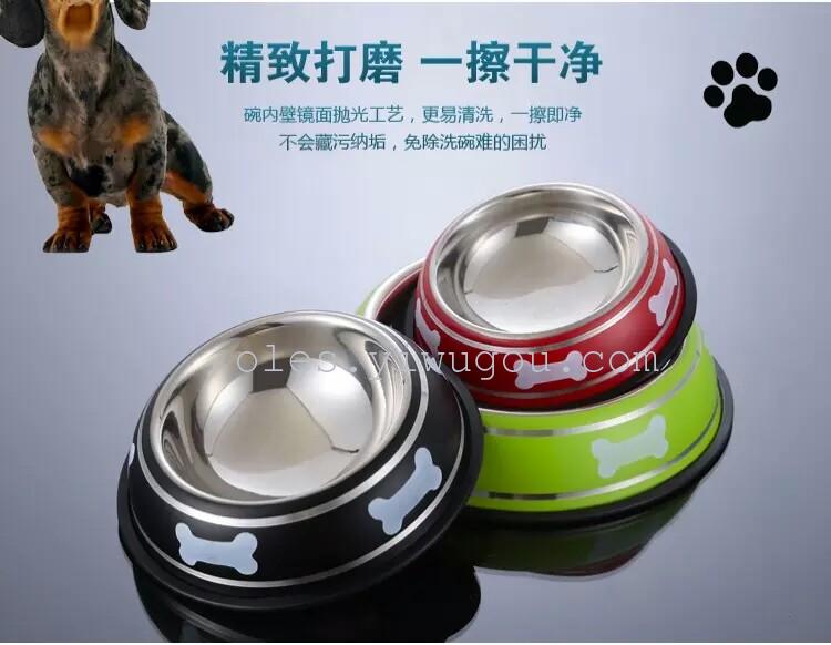 防滑不锈钢宠物碗，狗食盆，猫碗猫，食盆宠物用品，宠物碗细节图