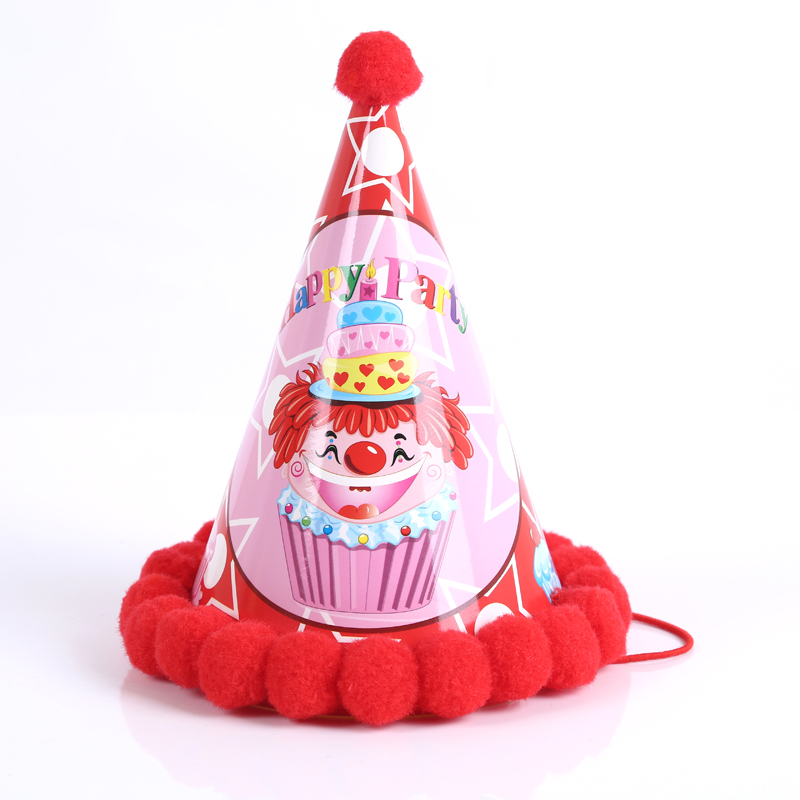 小丑绒球生日帽创意生日派对装饰布置用品产品图