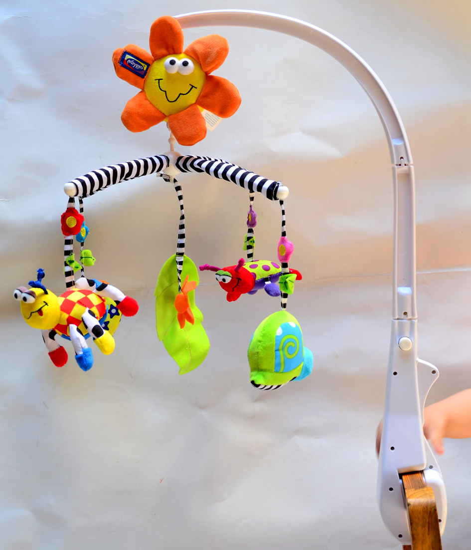Playgro美国正品床铃新生婴儿音乐旋转铃宝宝玩具卡通床铃