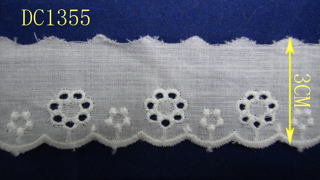 DIY handcrafted cotton fabric clothing and home textiles with pure cotton embroidery lace