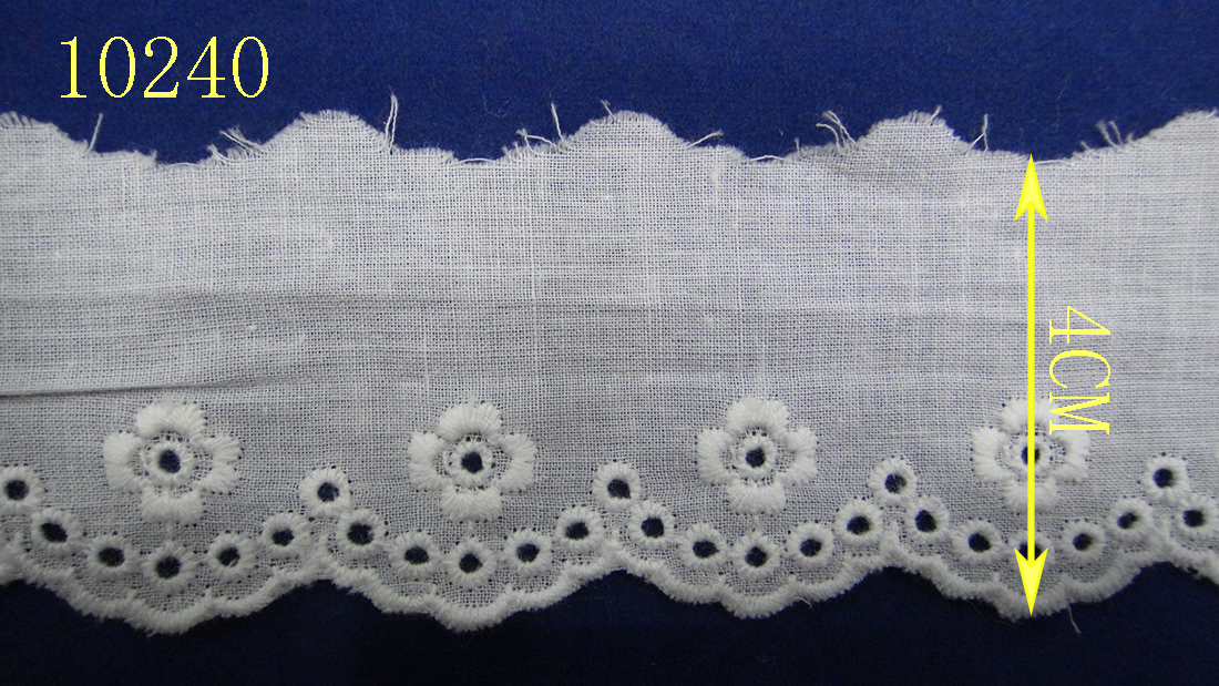 DIY handcrafted cotton fabric clothing and home textiles with pure cotton embroidery lace