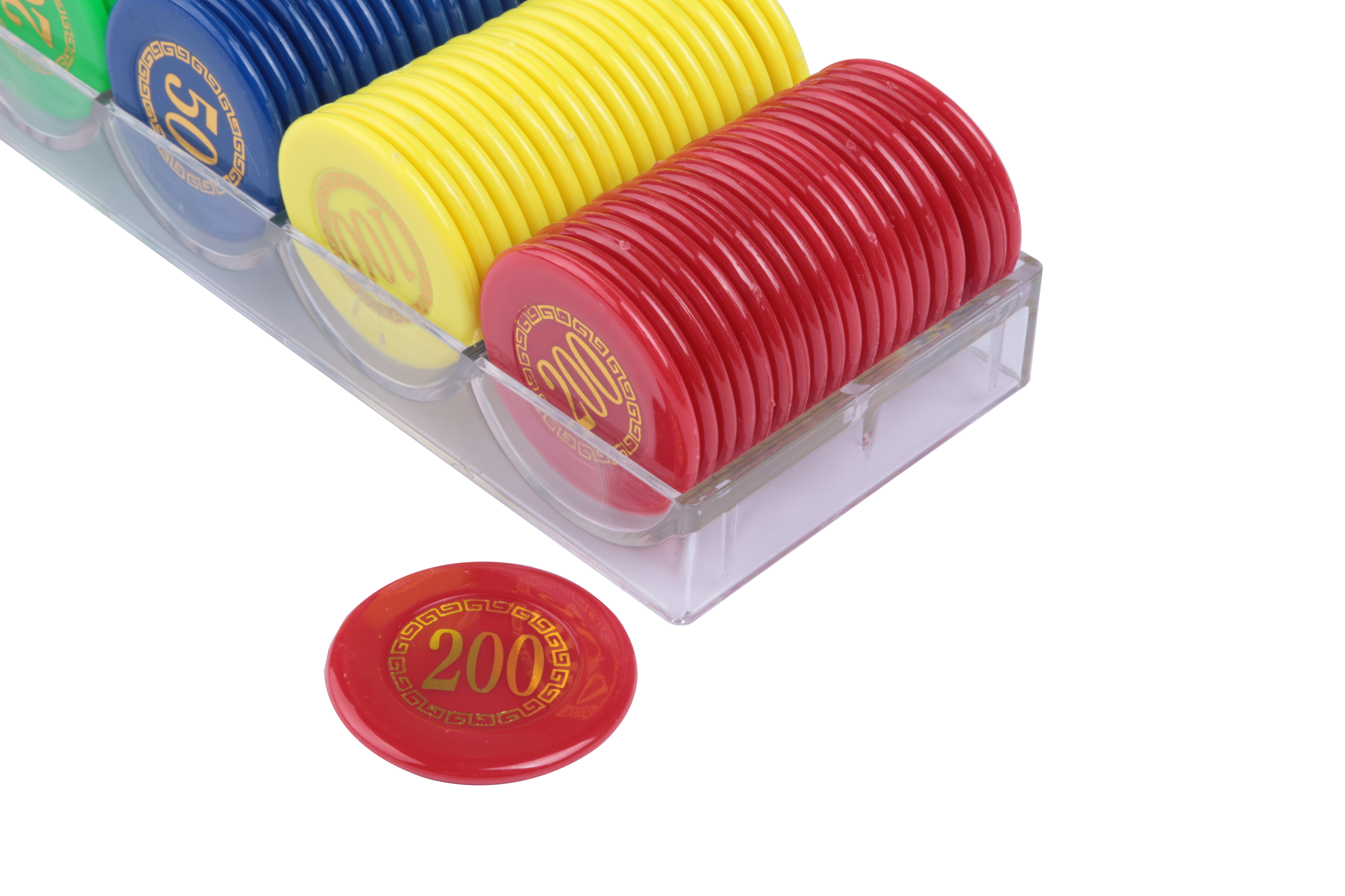 100 acrylic boxes with double sided bronzing tape digital plastic chip manufacturers direct Specification drawing