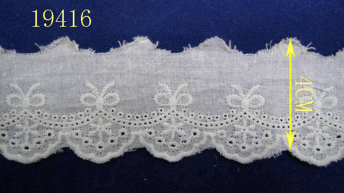 DIY handcrafted cotton fabric clothing and home textiles with pure cotton embroidery lace