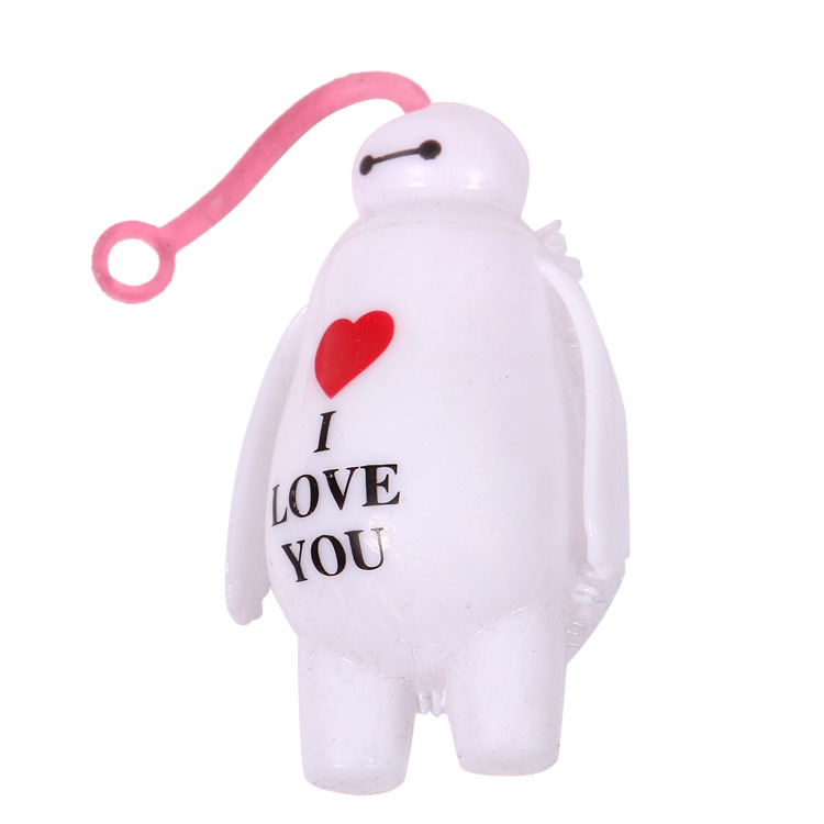 厂家批发发光玩具球 按摩闪光水球大白公仔糖宝宝闪光毛毛球