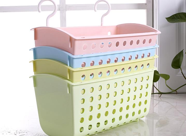 塑料筐吊篮 厨房浴室收纳篮子挂式挂篮 办公室桌面收纳盒细节图