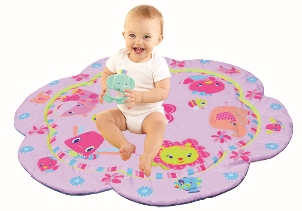 宝宝游戏垫粉色花瓣游戏毯婴儿游戏垫带音乐爬行垫细节图