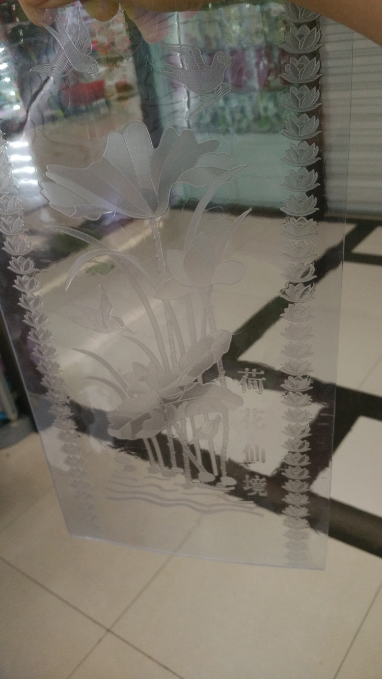 谢人PVC门帘空调门帘软玻璃皮门帘冬季隔热挡风帘荷花仙境产品图