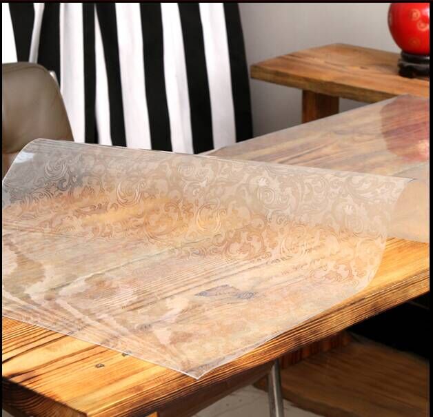 Thank you PVC soft glass PVC tablecloth transparent waterproof table top plastic tea table crystal board auspicious clouds thumbnail