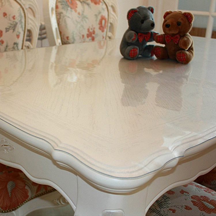 谢人PVC软玻璃PVC桌布桌垫防水防油抗老化一次性成型细节图