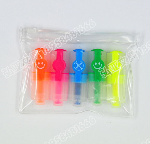 Mini highlighters Mini highlighters 6 PVC zipper bags