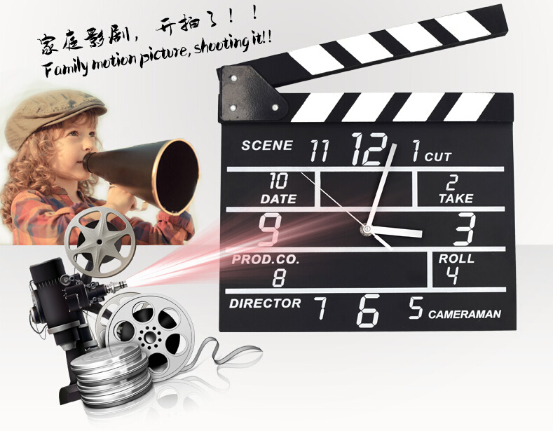 Creative Message clock Director Board Wall clock Desk clock/Clapper clock
