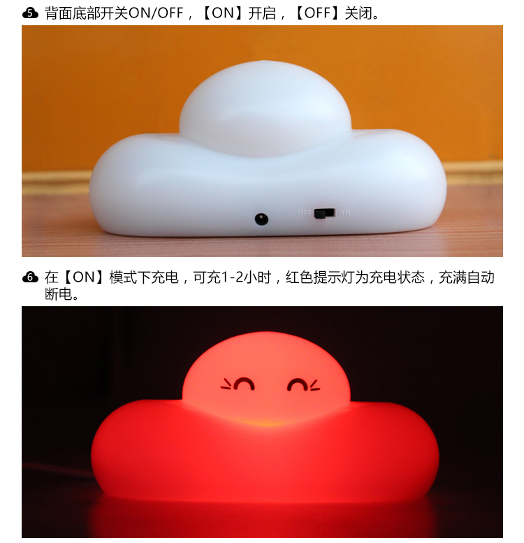 云朵小夜灯 USB桌面护眼台灯 LED小夜灯细节图