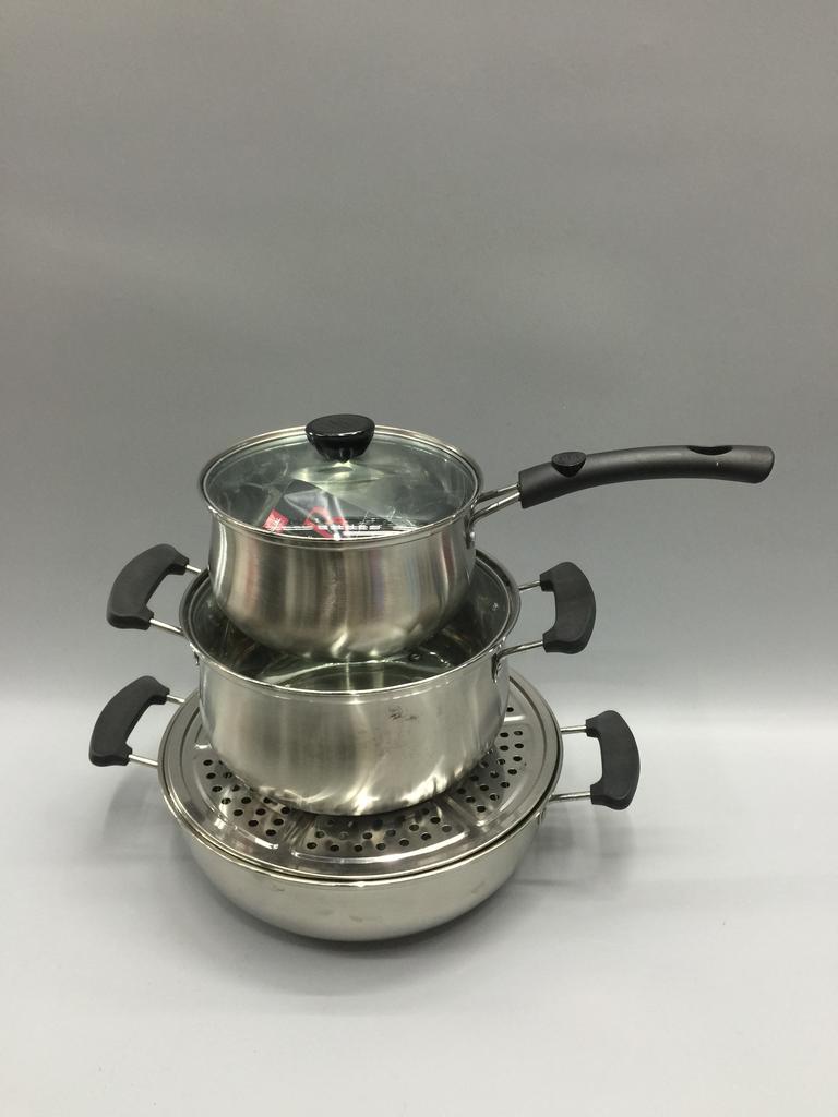 Stainless steel Korean three-piece boiler milk pot soup pot thumbnail