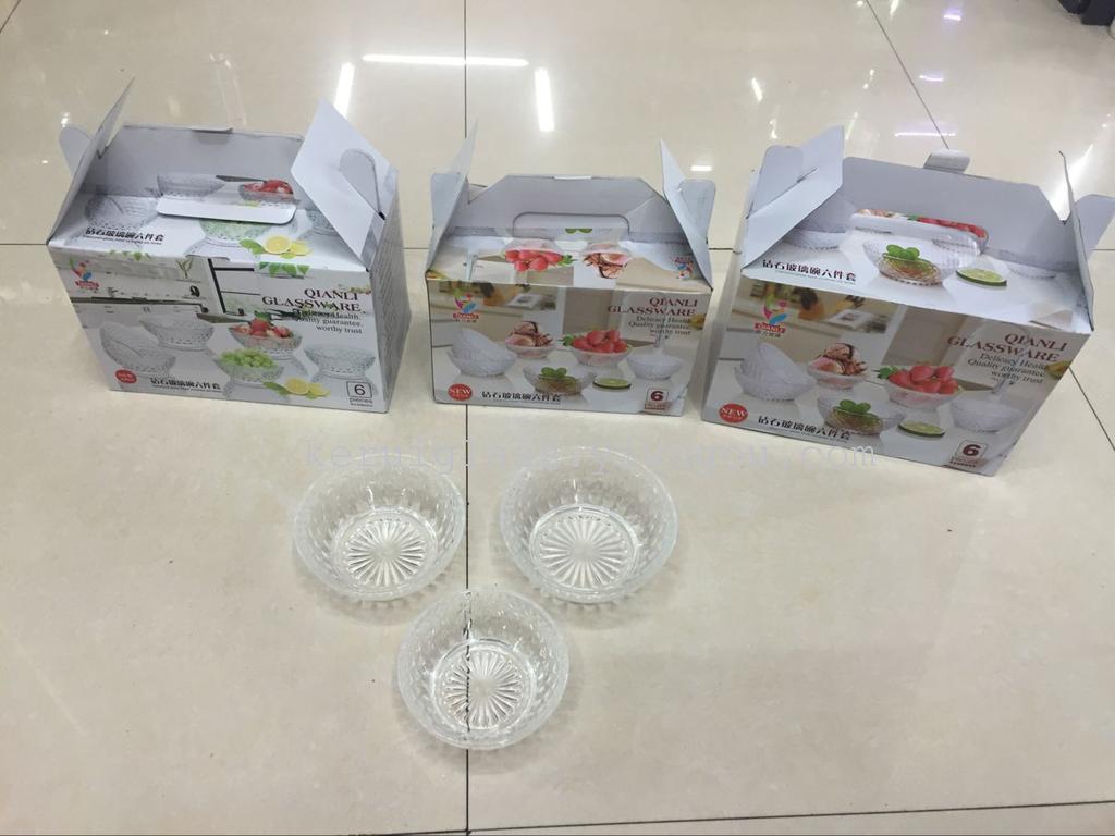 小号玻璃钻石碗六件套产品图