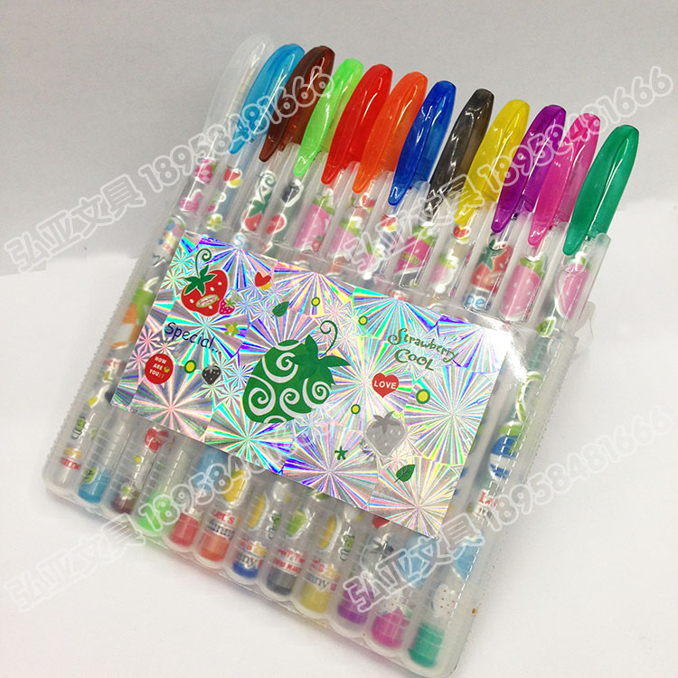 Hard case clamshell plastic case GLITTER INK PEN