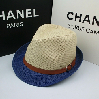 Wholesale Fashion New Straw Jazz Hat Top Hat Color Contrast Breathable Beach Hat Belt Straw Hat details Picture