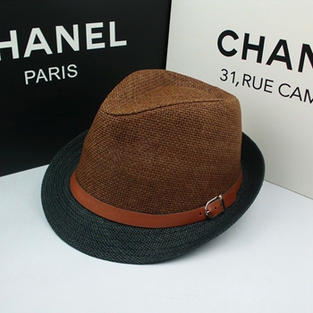 Wholesale Fashion New Straw Jazz Hat Top Hat Color Contrast Breathable Beach Hat Belt Straw Hat Application Scenario