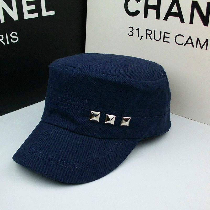 Korean Version Of Three-Riveted Cotton Photography Hat Casual Flat Army Hat For Men And Women Outdoor Shade Hat Specification drawing