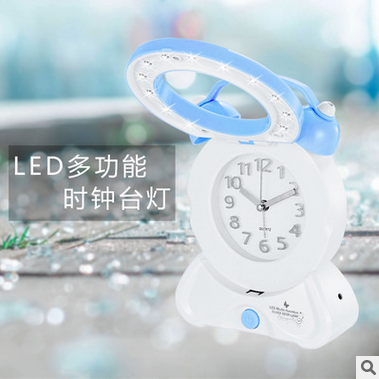 Multi-functional folding alarm clock light reading eye-protecting USB charging desktop night light with clock