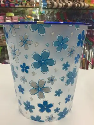 Thickened printed frosted transparent trash bin waste bin thumbnail