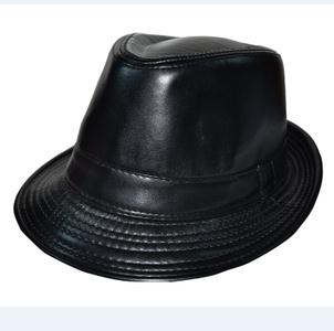 Leather Top Hat Sheepskin Senile Hat Jazz Hat English Top Hat Unisex Officiant Hat Casual Hat details Picture